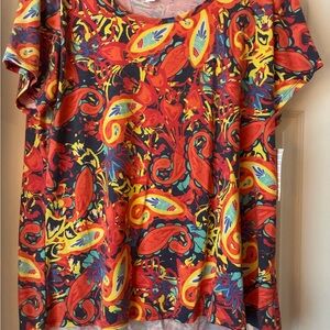 LuLaRoe Colorful Paisley Classic Tee XL NWT